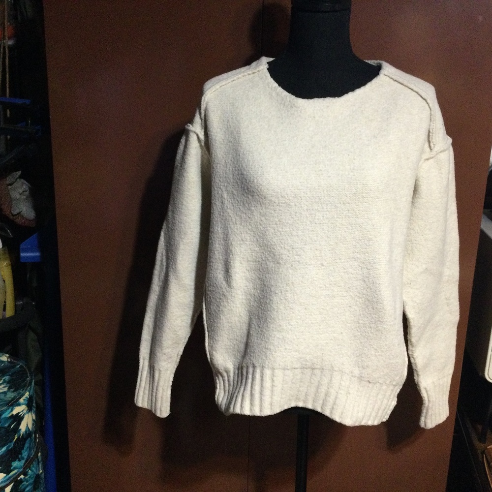 We The Free by Free People: Off White, crewneck, pullover sweatshirt Size Small